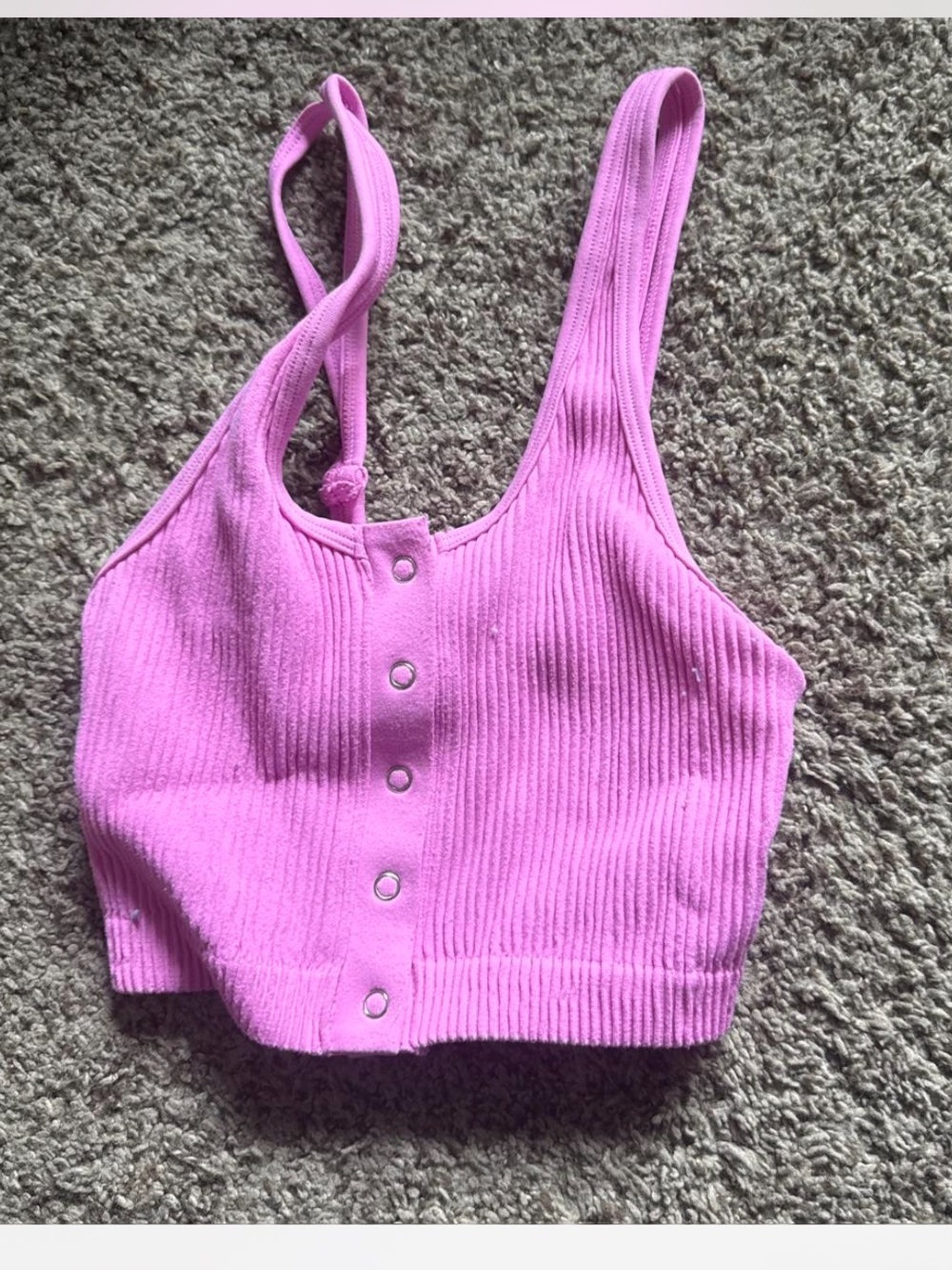PINK RIBBED CROP TOP EXTRA SMALL